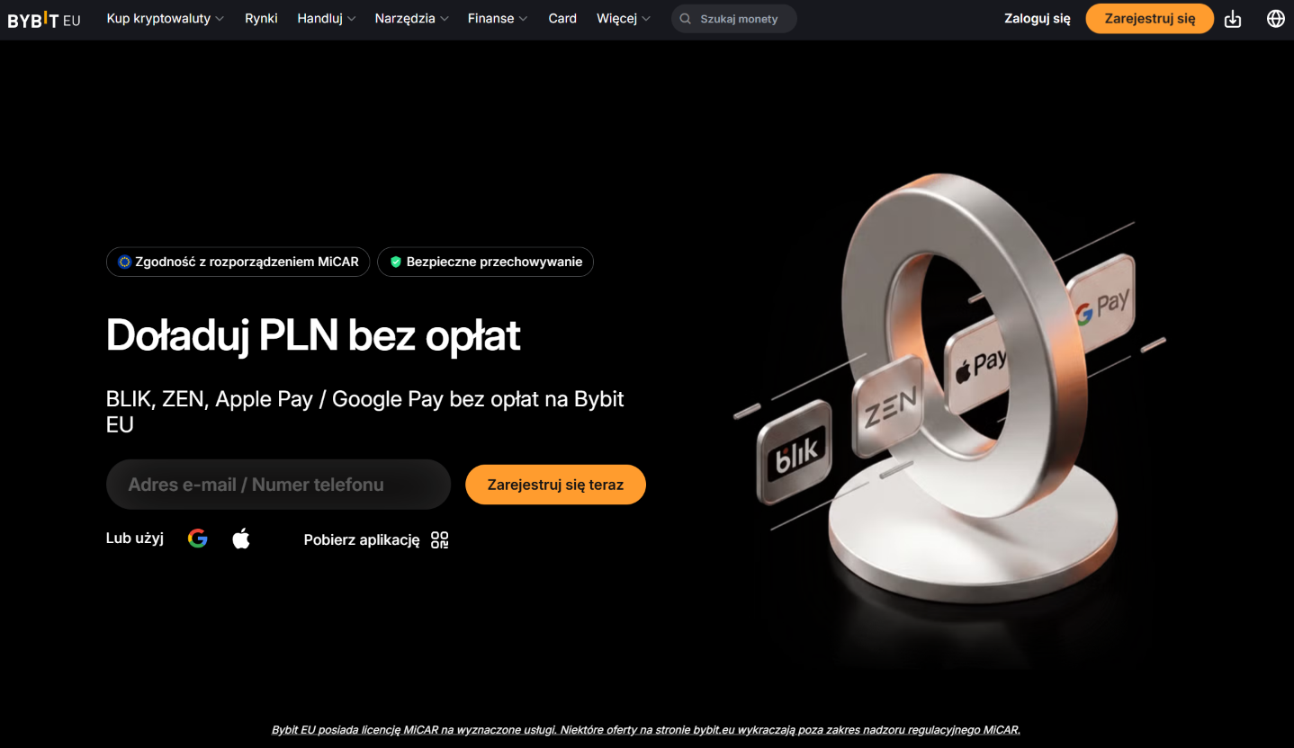 Kod polecający Bybit.eu „BONUSEU" — bonus na start do 5100 USD (2026)