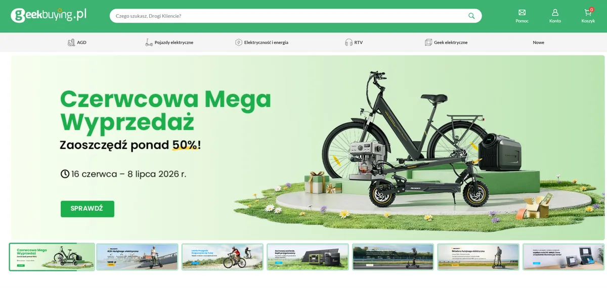 Kod rabatowy Geekbuying.pl KODYPL – 6% zniżki na elektronikę i pojazdy elektryczne w 2026